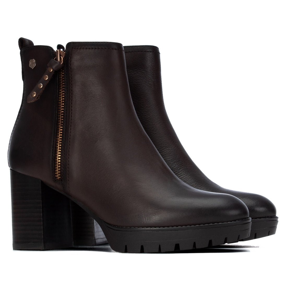 Carmela 16428303 bottines cuir marron talon moyen