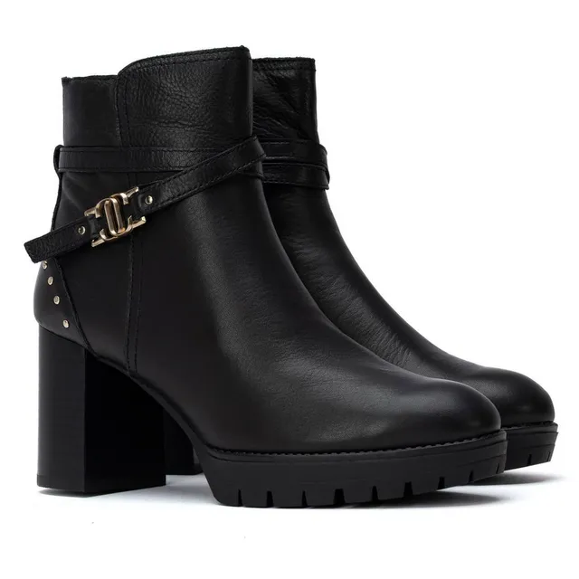 Carmela 16428001 bottine noire cuir talon moyen