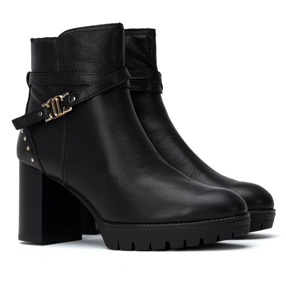 Carmela 16428001 bottine noire cuir talon moyen