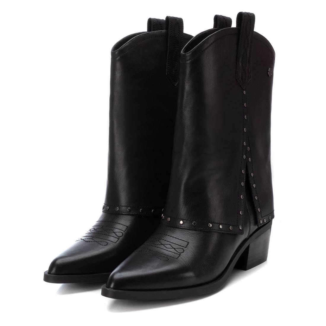Carmela 16196101 bottine cuir noir cowboy