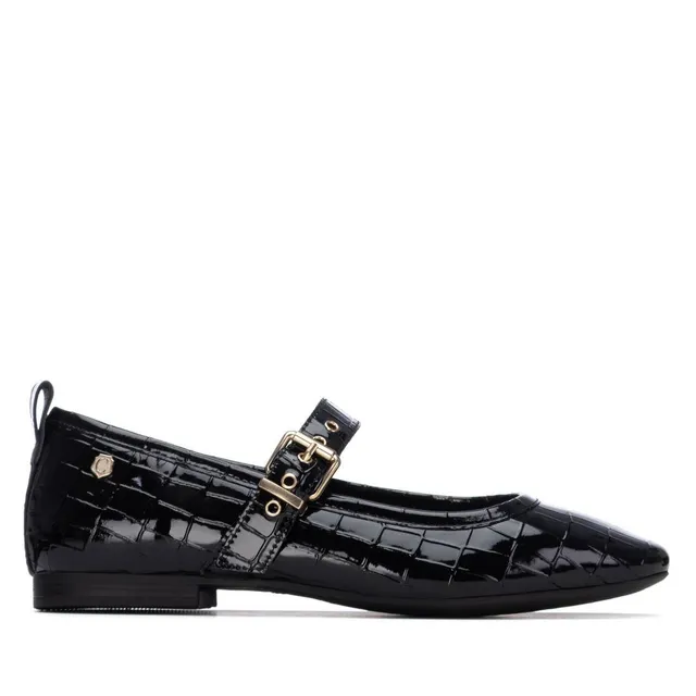 Carmela 16256201 ballerine femme noire vernie à boucle