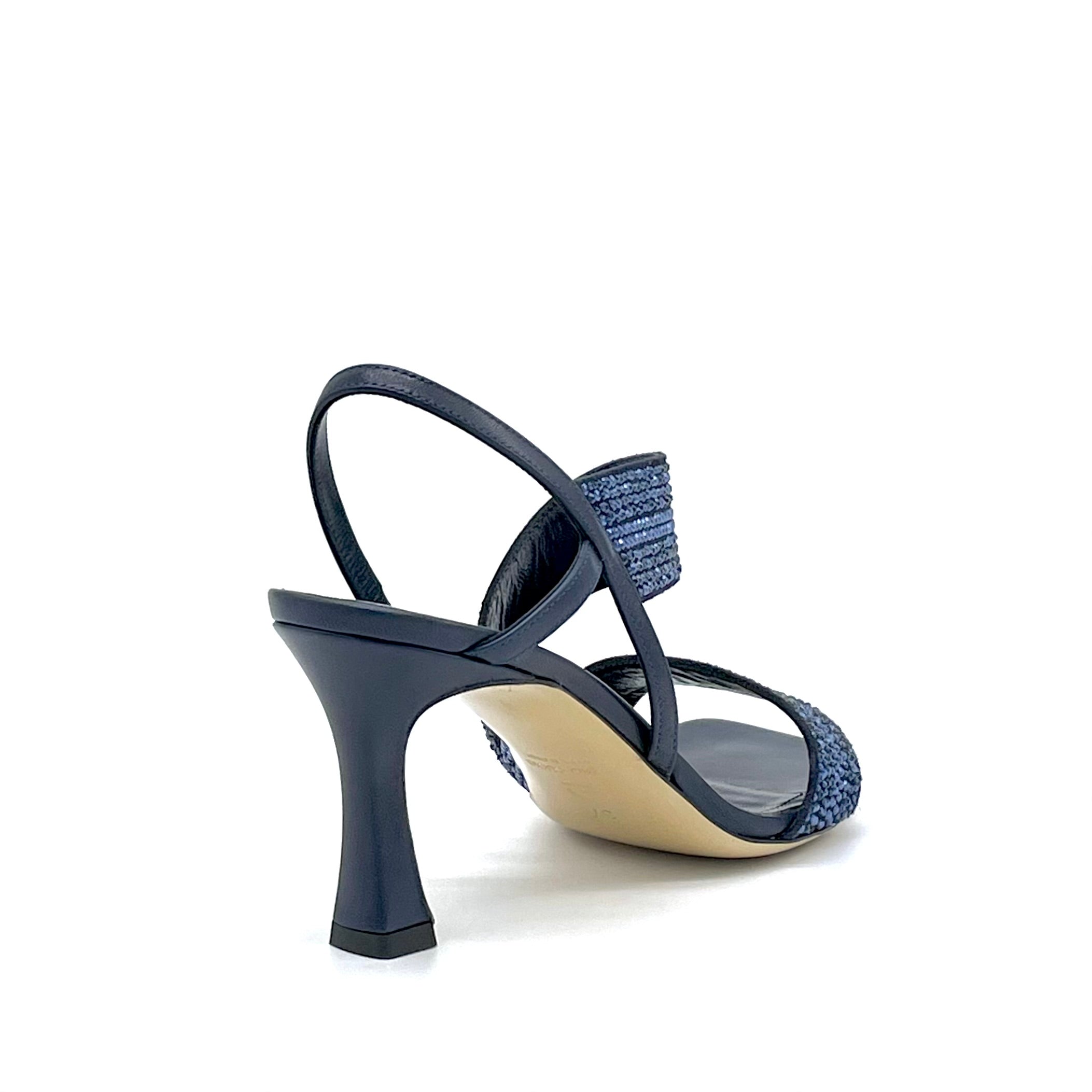 ELATA 13118_1 sandale cuir bleu strass talon 7,5 cm