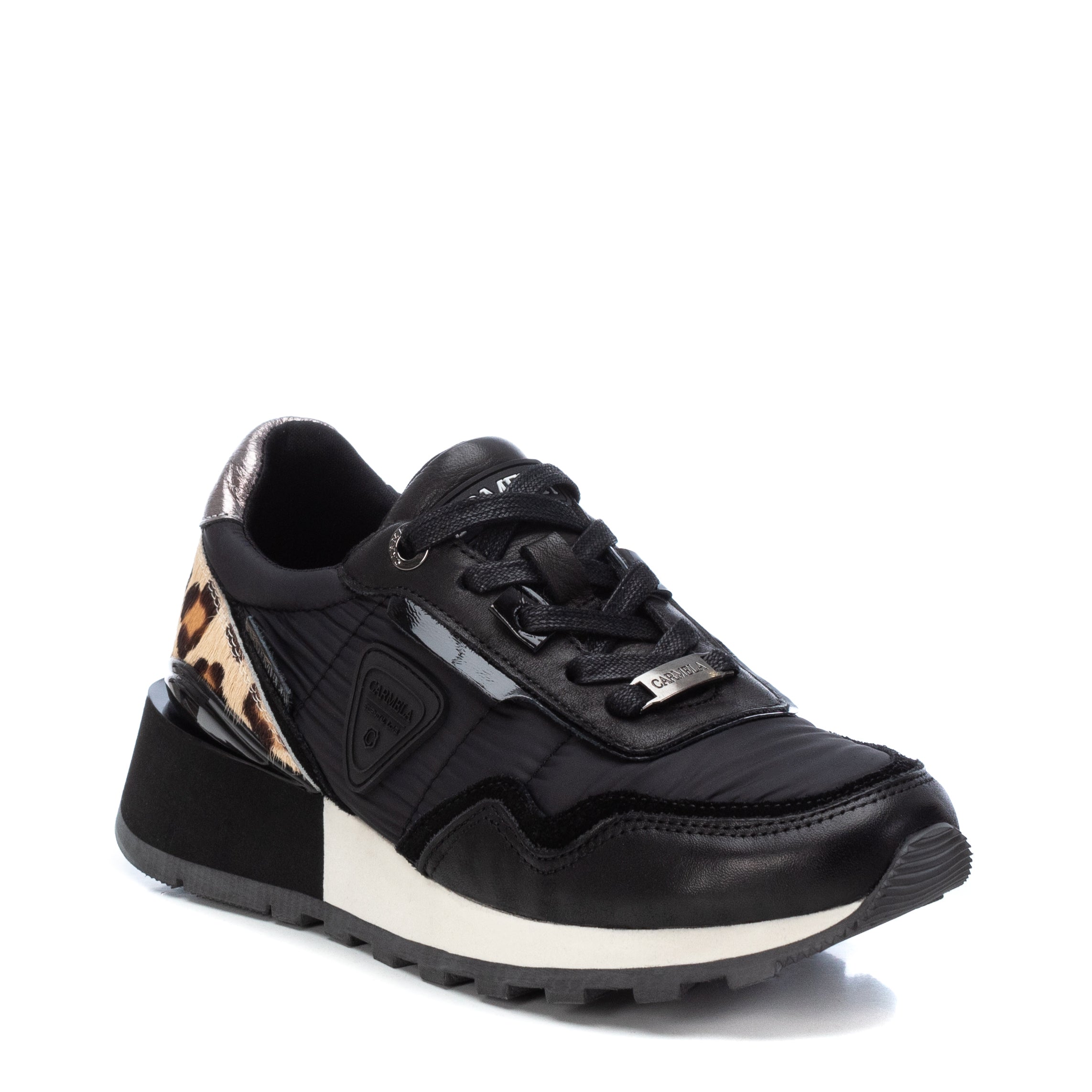 Carmela 16013701 baskets noir textile cuir
