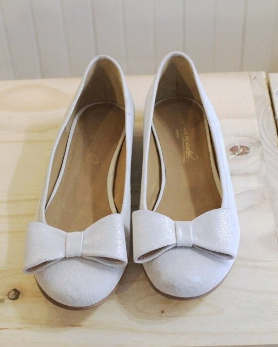 Dessine Moi Un Soulier ballerine velours blanc cassé 36,5