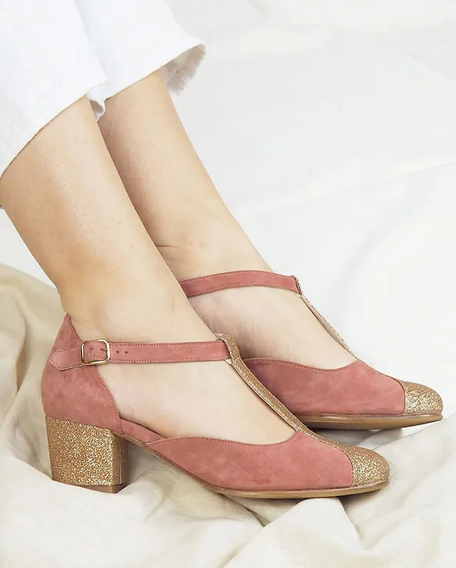 Dessine Moi Un Soulier Salomé chaussures rose thé champagne