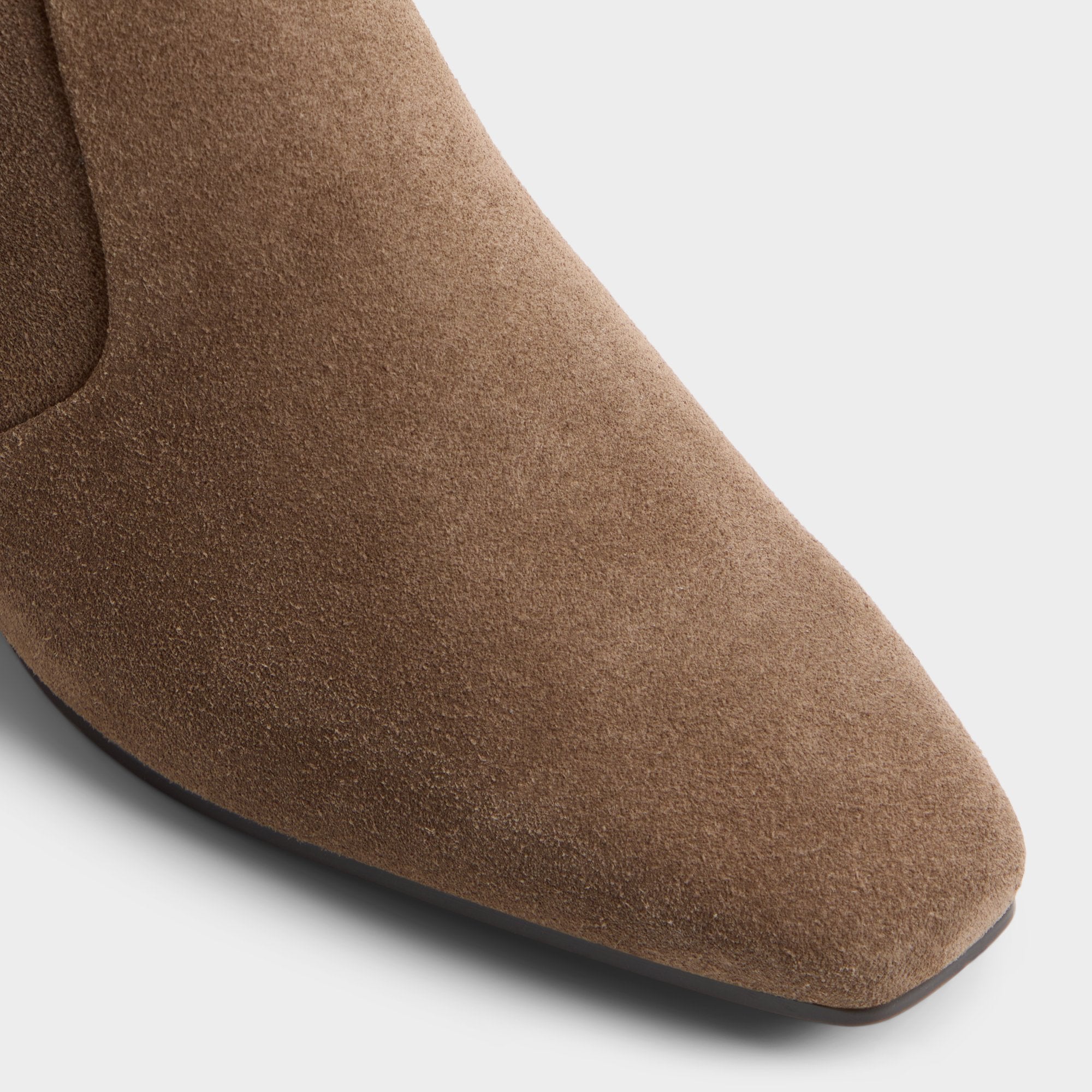 ALDO Frannie bottines suède kaki talon bas