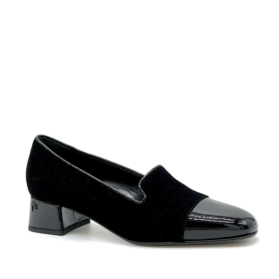 Elata 53531 derbies noir vernis talon 3,5 cm