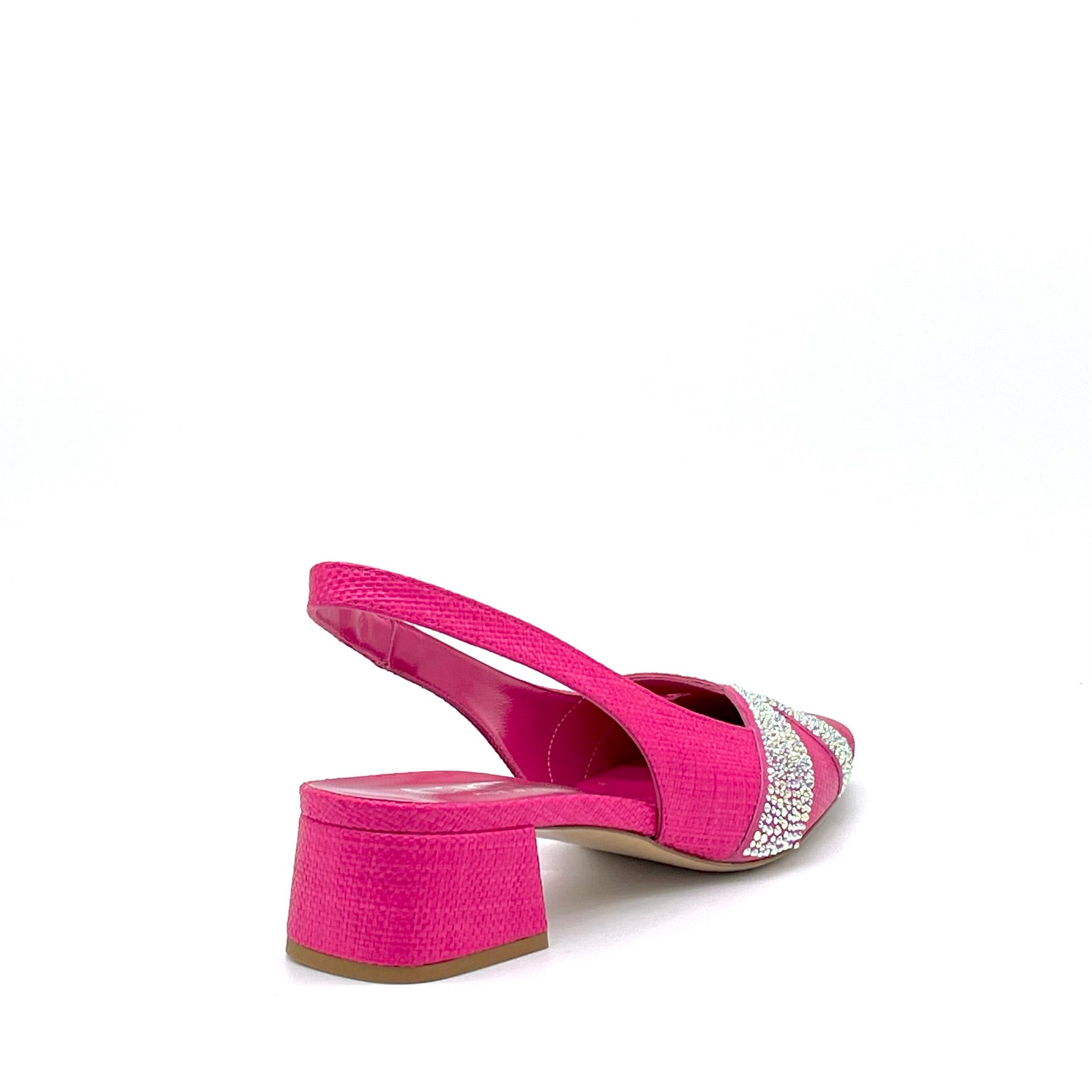 ELATA 15120 Slingback raphia fuchsia strass