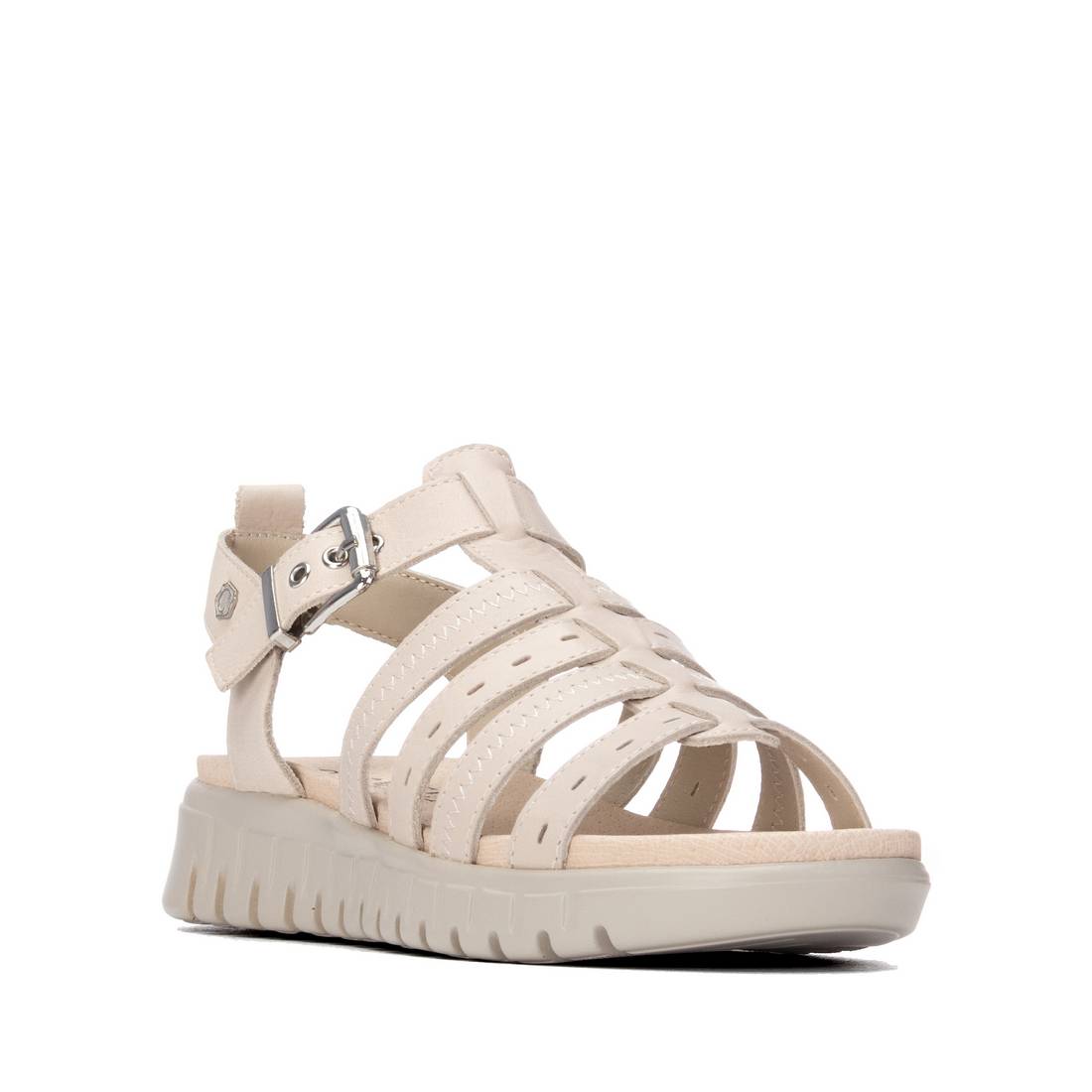 Carmela 16316501 sandales femme blanc cuir compensées