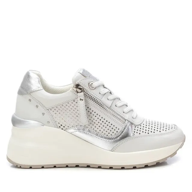 Carmela 16226601 basket compensée femme blanc cuir 7cm