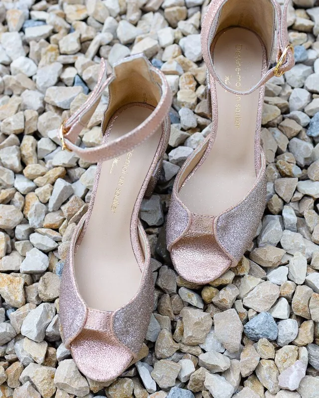 Dessine Moi Un Soulier Charlotte sandale paillettes or blond