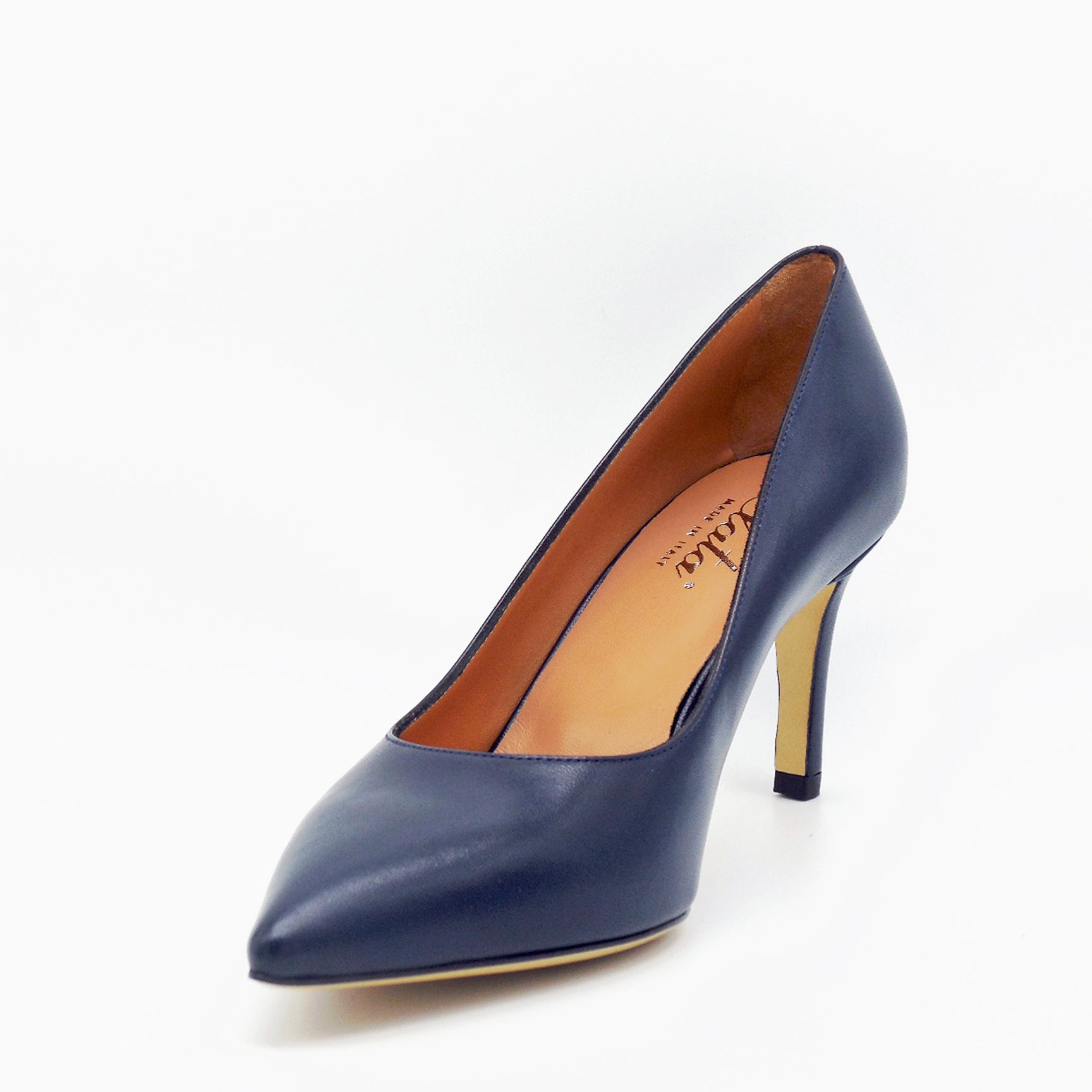 ELATA 19140-1 escarpins cuir bleu talon 7,5 cm