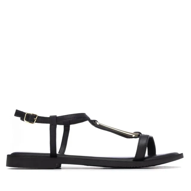 Carmela 16329502 sandales cuir noir talon bas