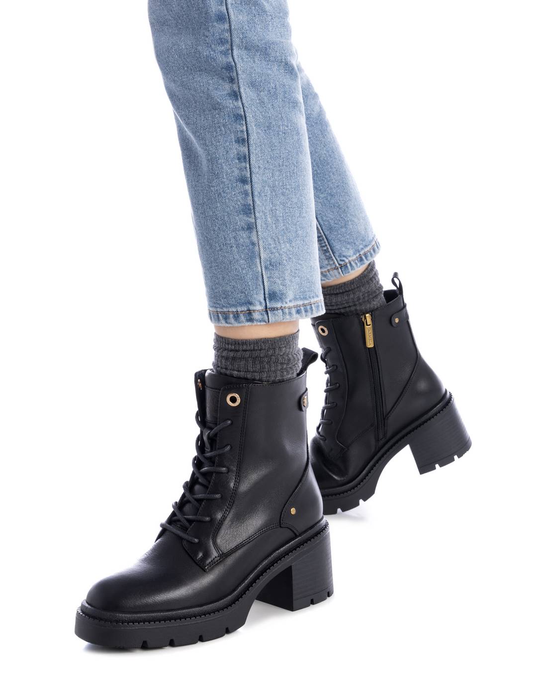 Carmela 16191402 bottines femme cuir noir talon moyen