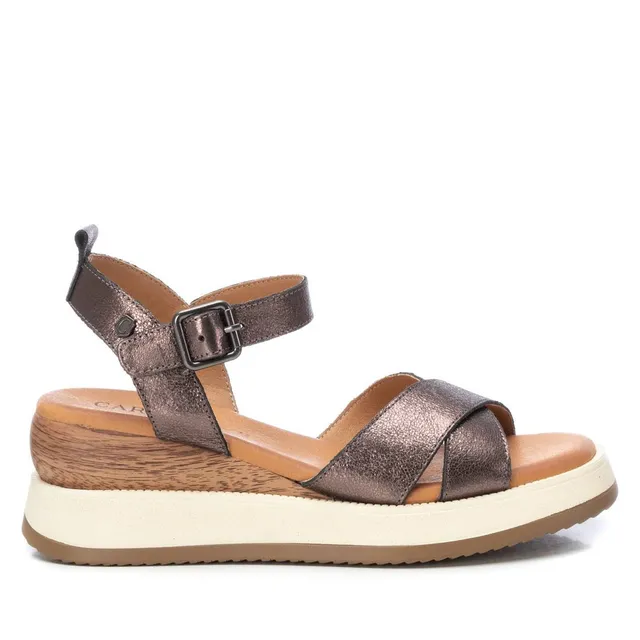 Carmela 16161101 sandale gris cuir métallisé 6 cm