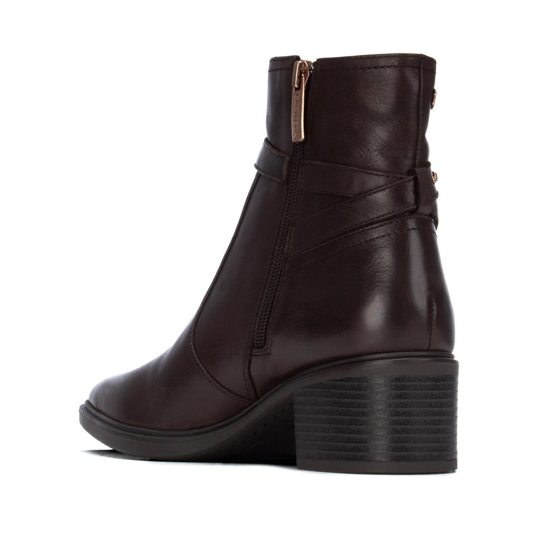 Carmela 16433202 bottine marron cuir talon bas