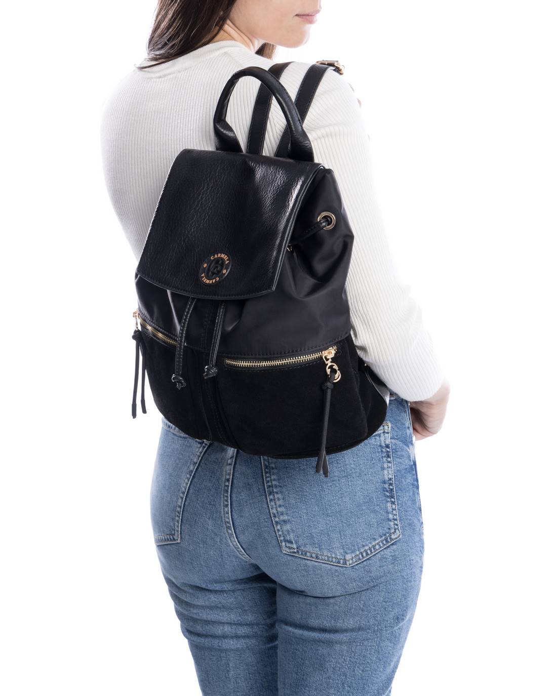 Carmela 18611501 sac à dos femme noir textile