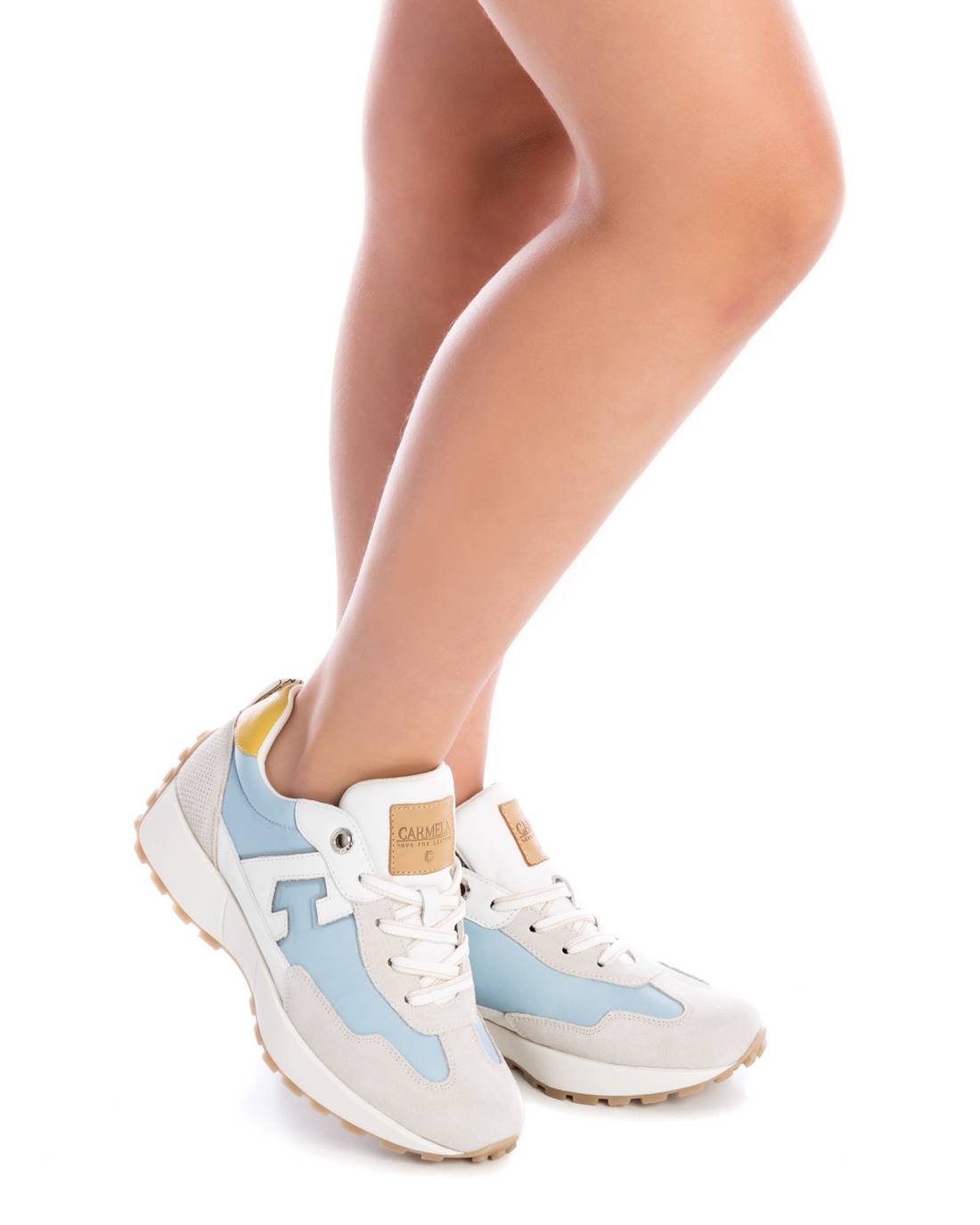 Carmela 16066404 basket bleue pastel cuir