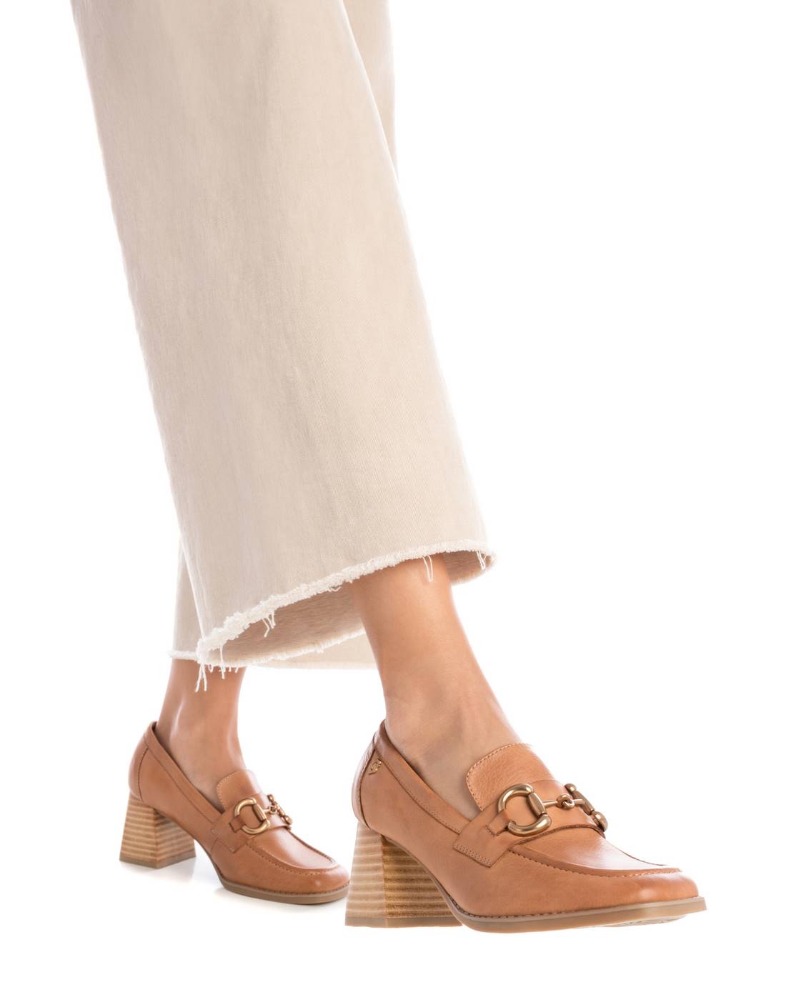 Carmela 16144801 mocassins femme marron cuir talon