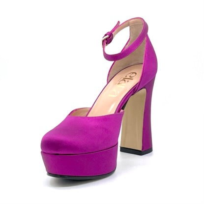 Elata 53536 d'orsay satin cyclamen talon 10,5 cm