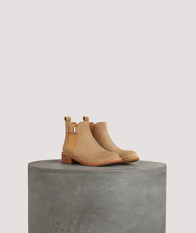 Tila March Elastique bottine beige cuir petit talon