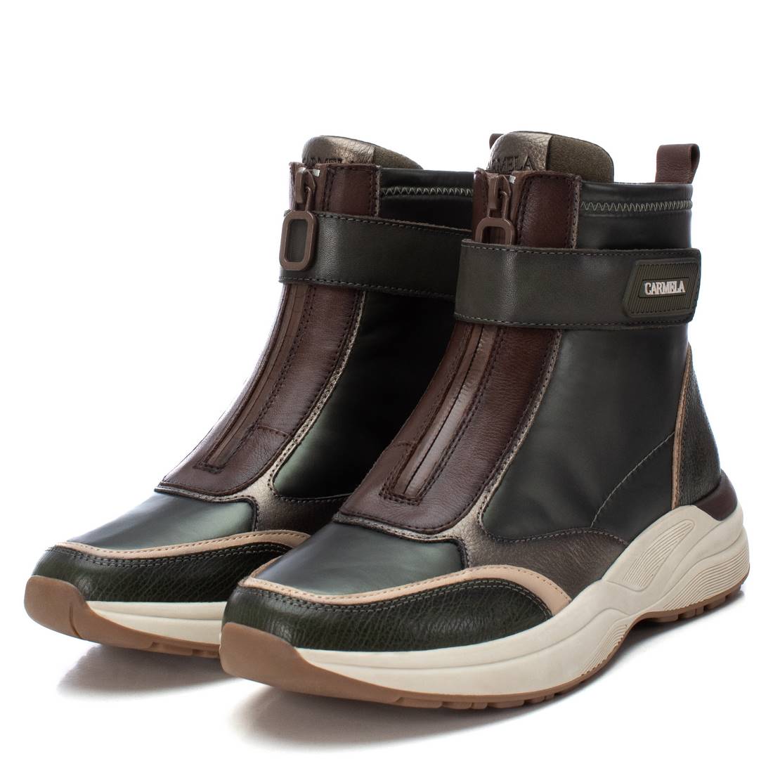 Carmela 16196202 sneakers femme vert cuir épaisse