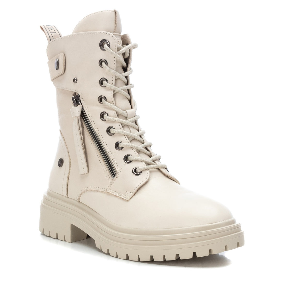 Carmela 16011402 bottines militaires blanches cuir lacets