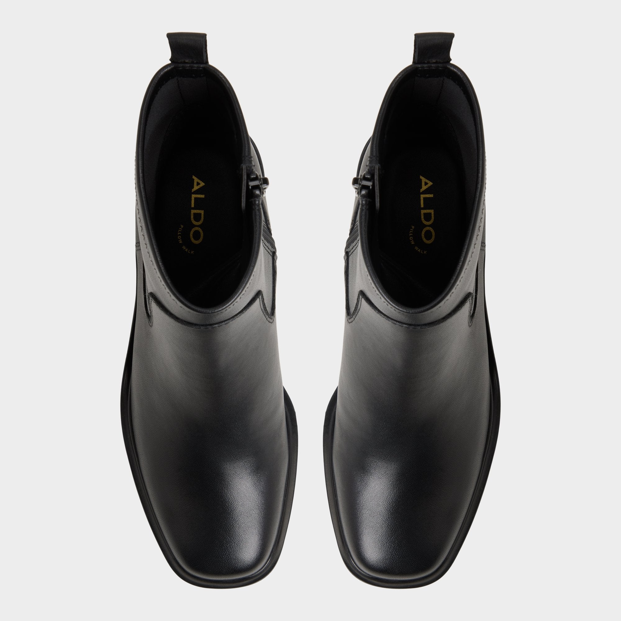 Aldo Tywyn bottines cuir noir talon bloc