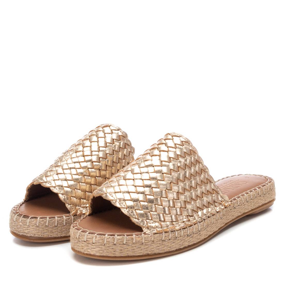 Carmela 16048701 espadrilles femme or cuir tressé