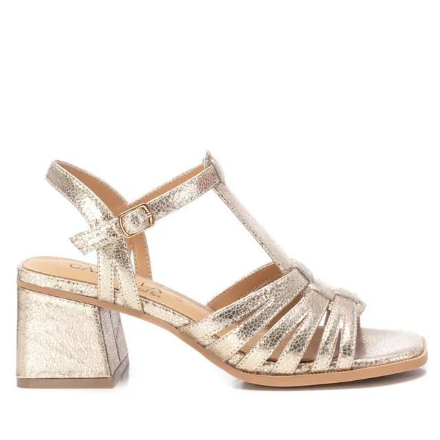 Carmela 16137901 sandales dorées cuir talon large