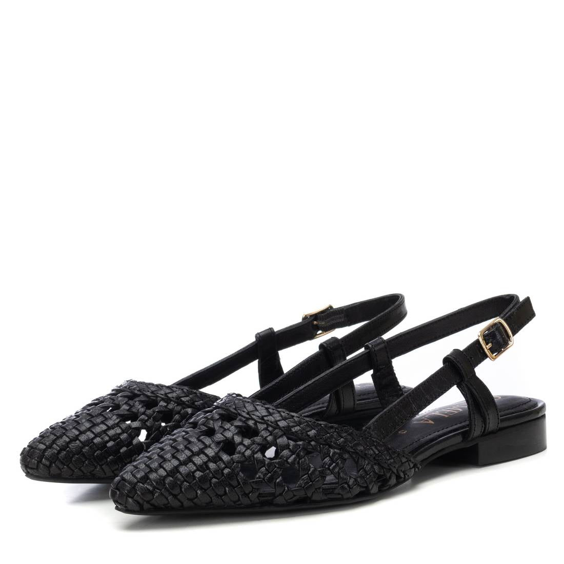 Carmela 16241203 ballerines cuir noir bride cheville