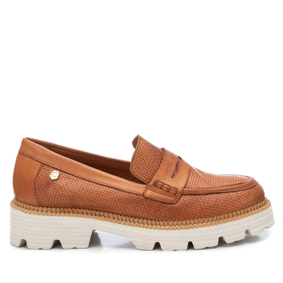 Carmela 16078301 mocassins cuir marron texturé