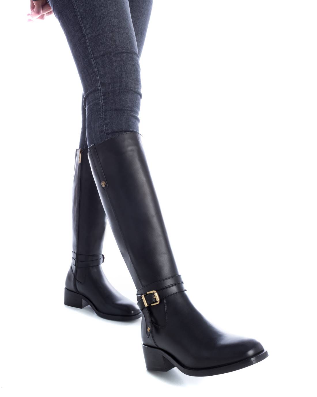 Carmela 16097701 botte femme noire cuir talon 4 cm