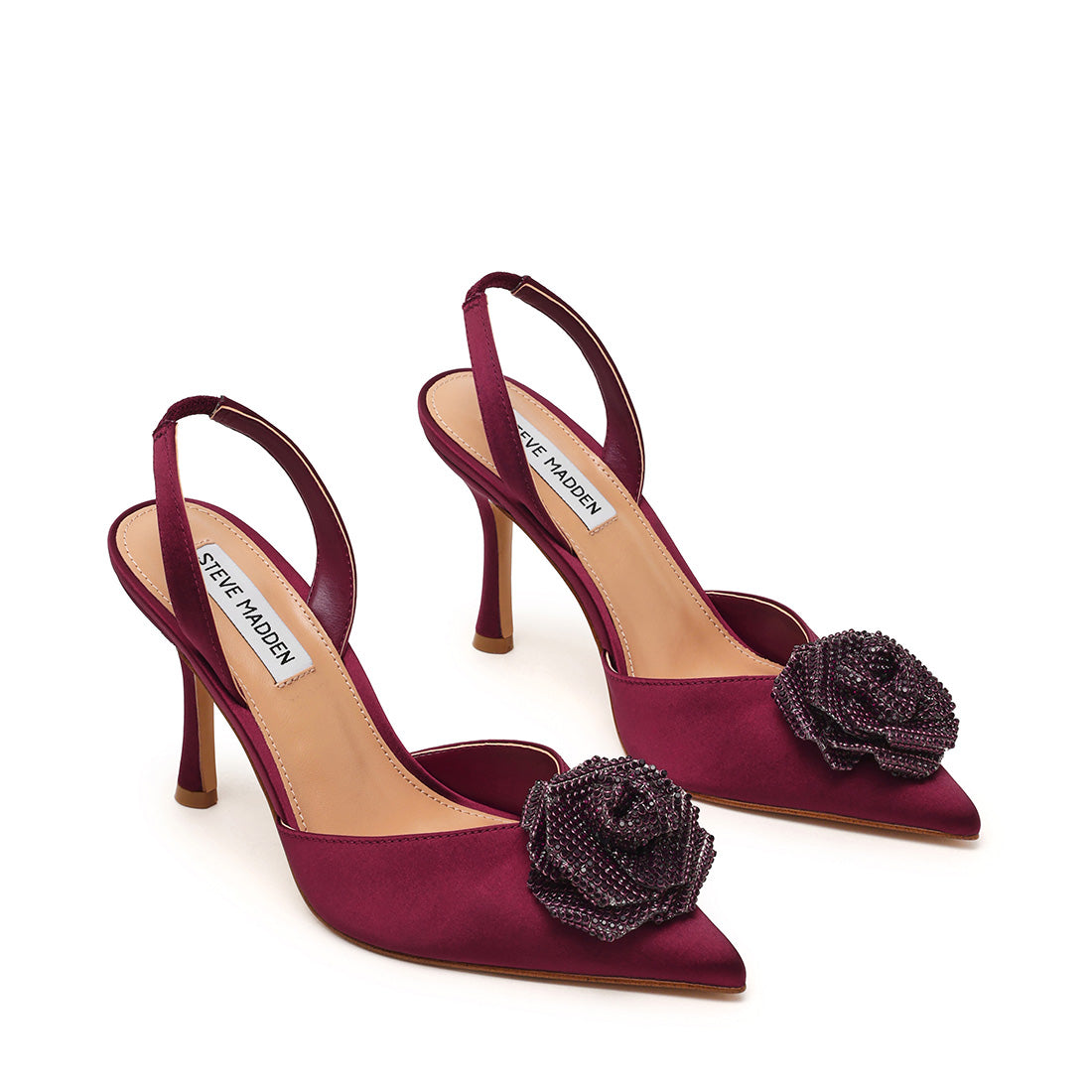Steve Madden Lysandra sandales bordeaux satin talon 10 cm
