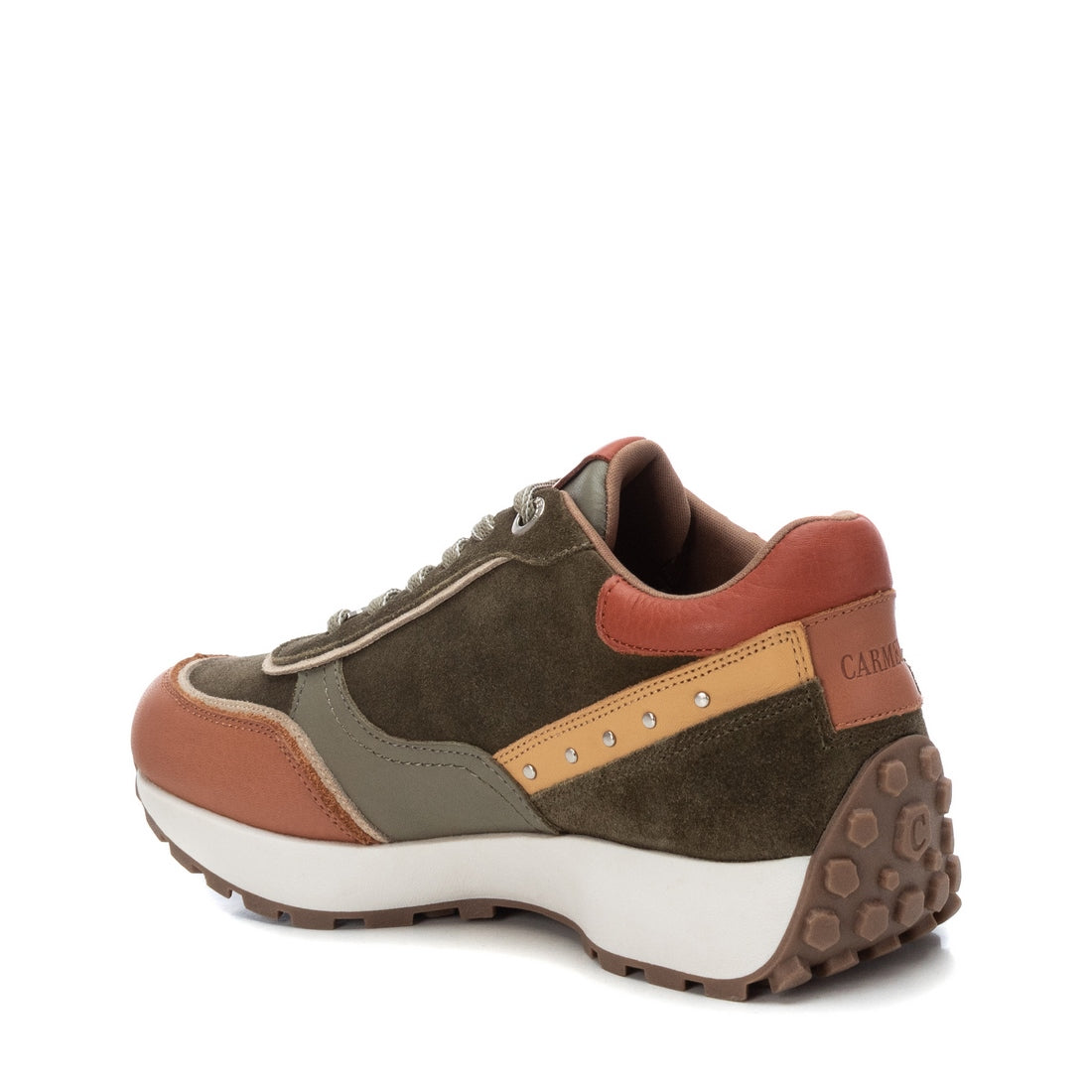 Carmela 16010001 basket cuir verte lacets