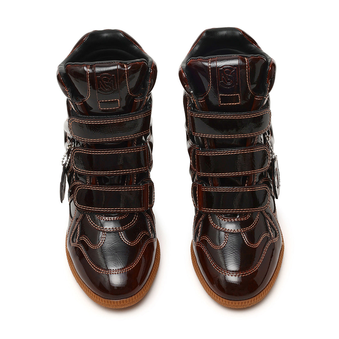 Steve Madden Mavis basket montante marron verni scratch