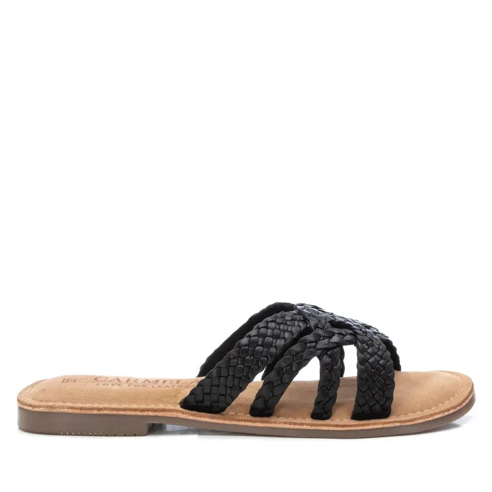 Carmela 16164903 sandale cuir noir plat