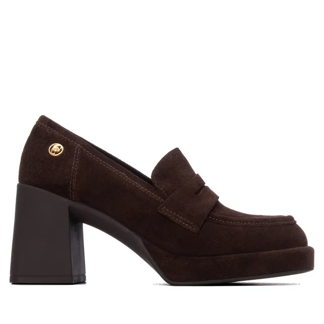 Carmela 16440003 mocassins femme marron suède talon