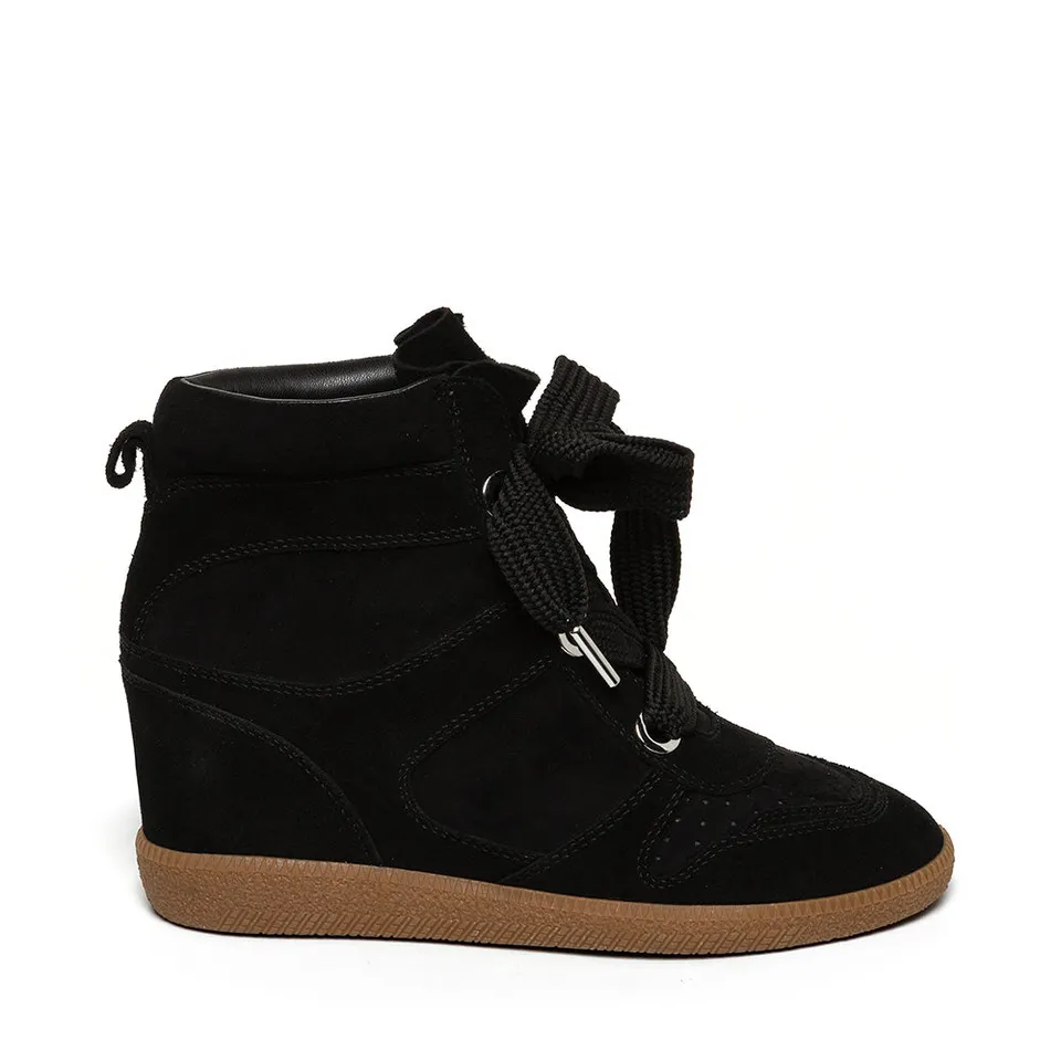 Steve Madden Mables Sneaker baskets daim noir talon 2,5 cm