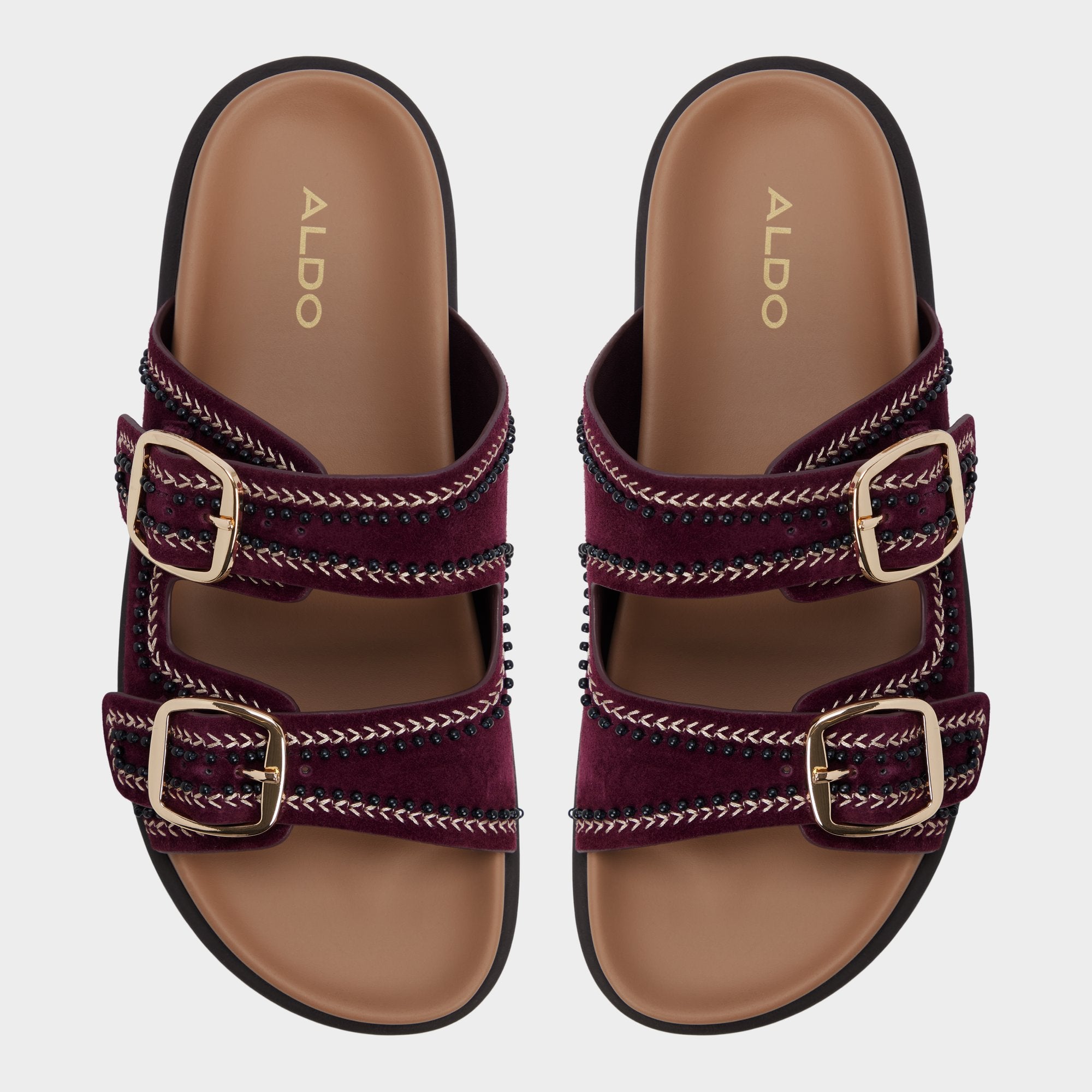 ALDO Bohochic sandale plate femme bordeaux