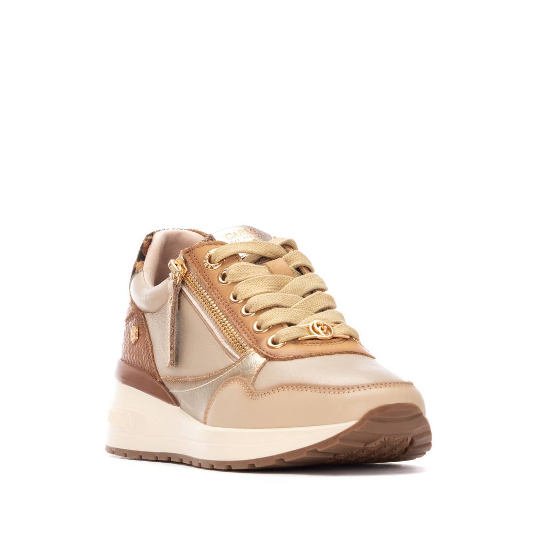 Carmela 16244201 baskets beige cuir semelle gomme