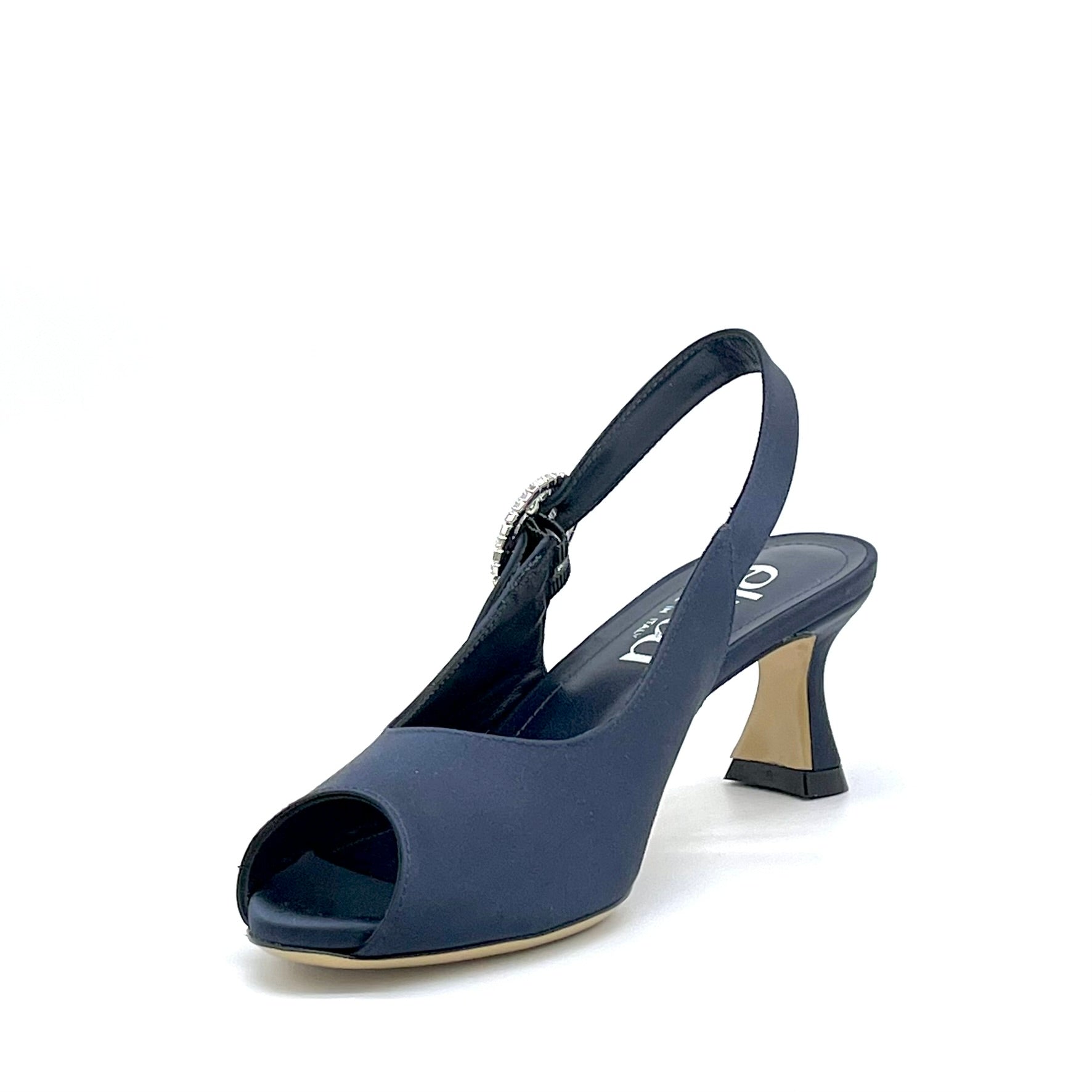 ELATA 16103 sandales satin bleu boucle bijou