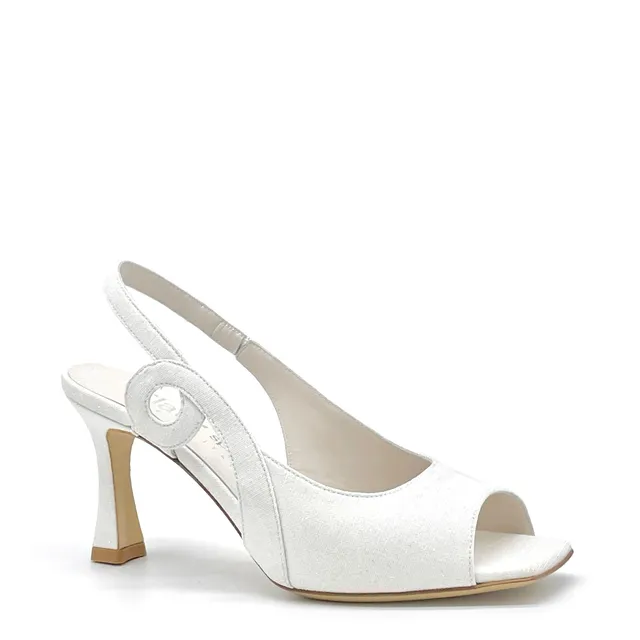 Elata S2542 sandale laminée blanche talon 7,5 cm
