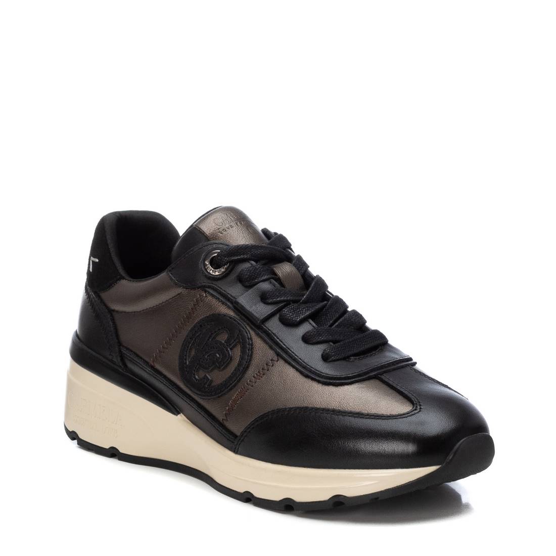 Carmela 16195501 basket cuir noire à lacets