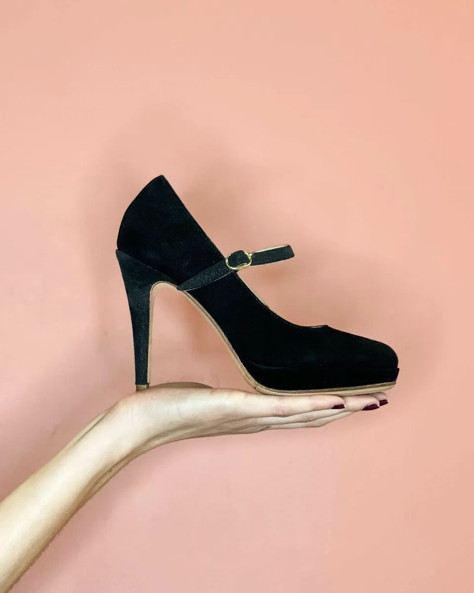 Dessine Moi Un Soulier escarpin plateforme velours noir 34,5
