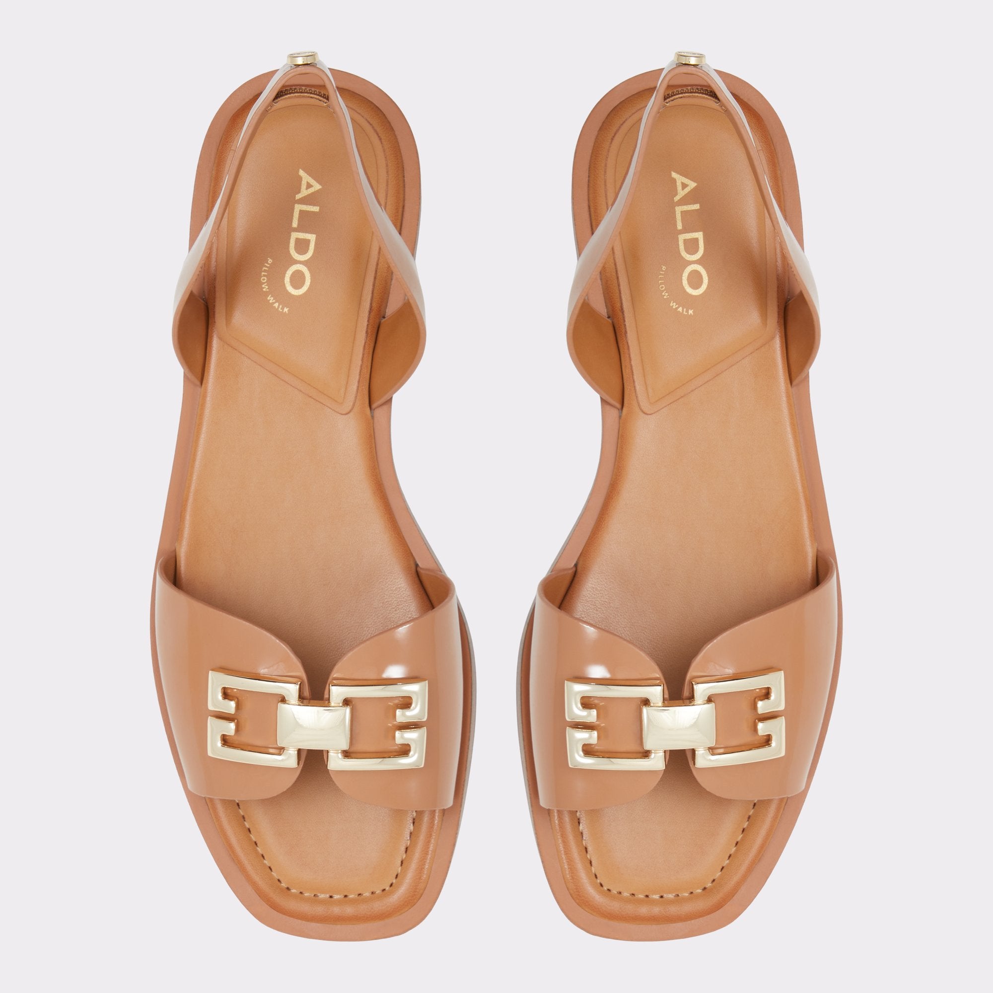 ALDO Agreinwan sandales plates beige boucle doree