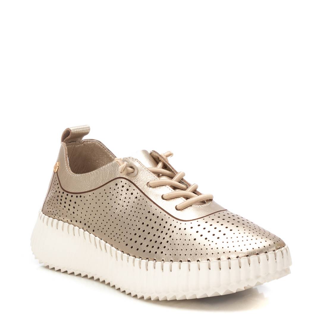 Carmela 16236905 baskets cuir doré à lacets