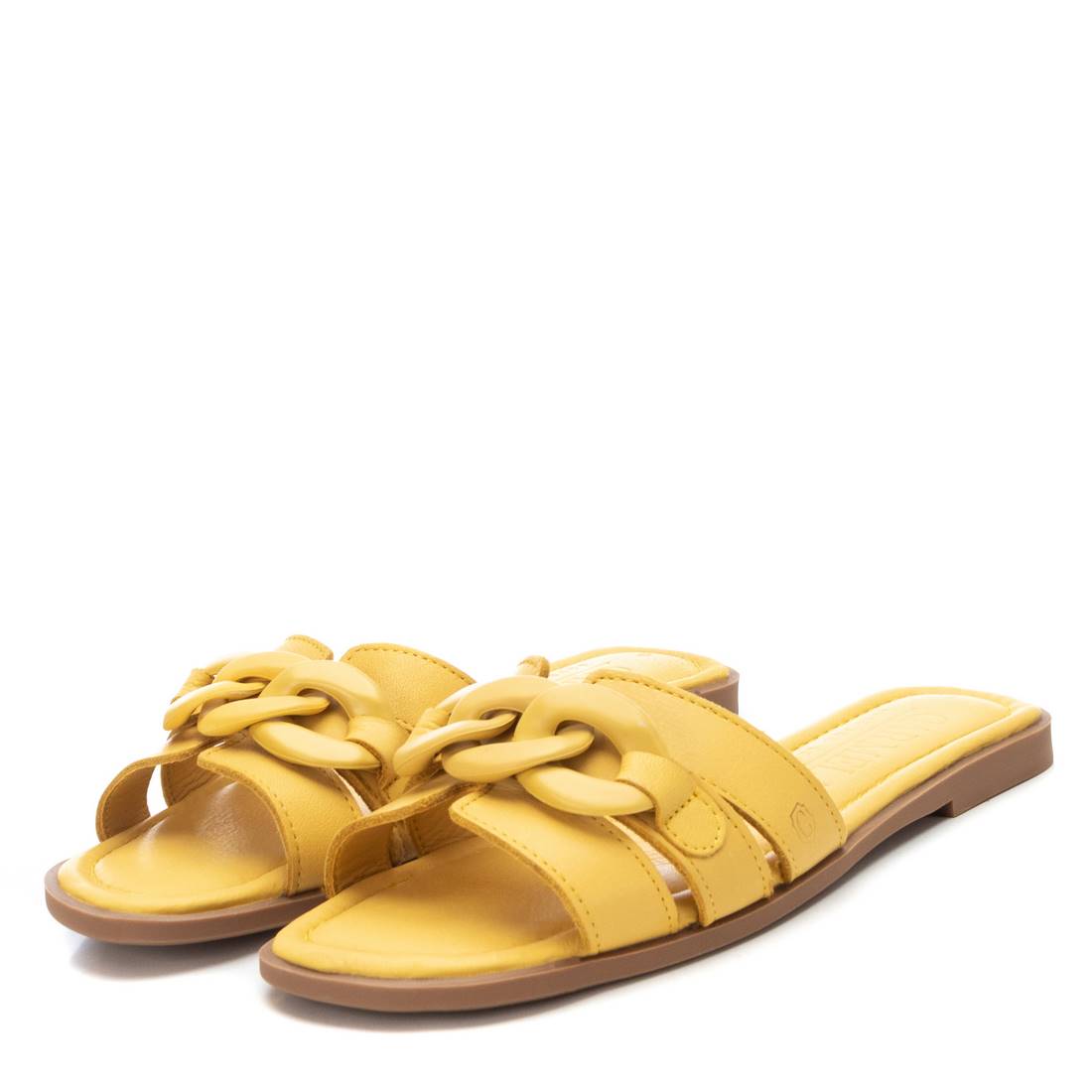 Carmela 16054302 sandale cuir jaune chaîne plate