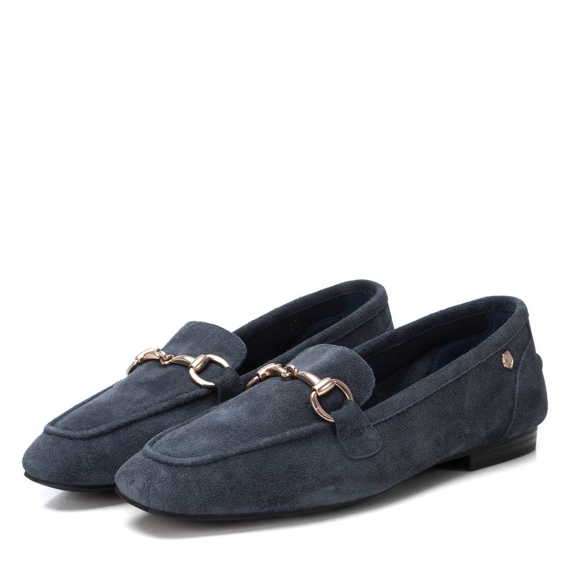 Carmela 16217505 mocassin cuir bleu marine plat