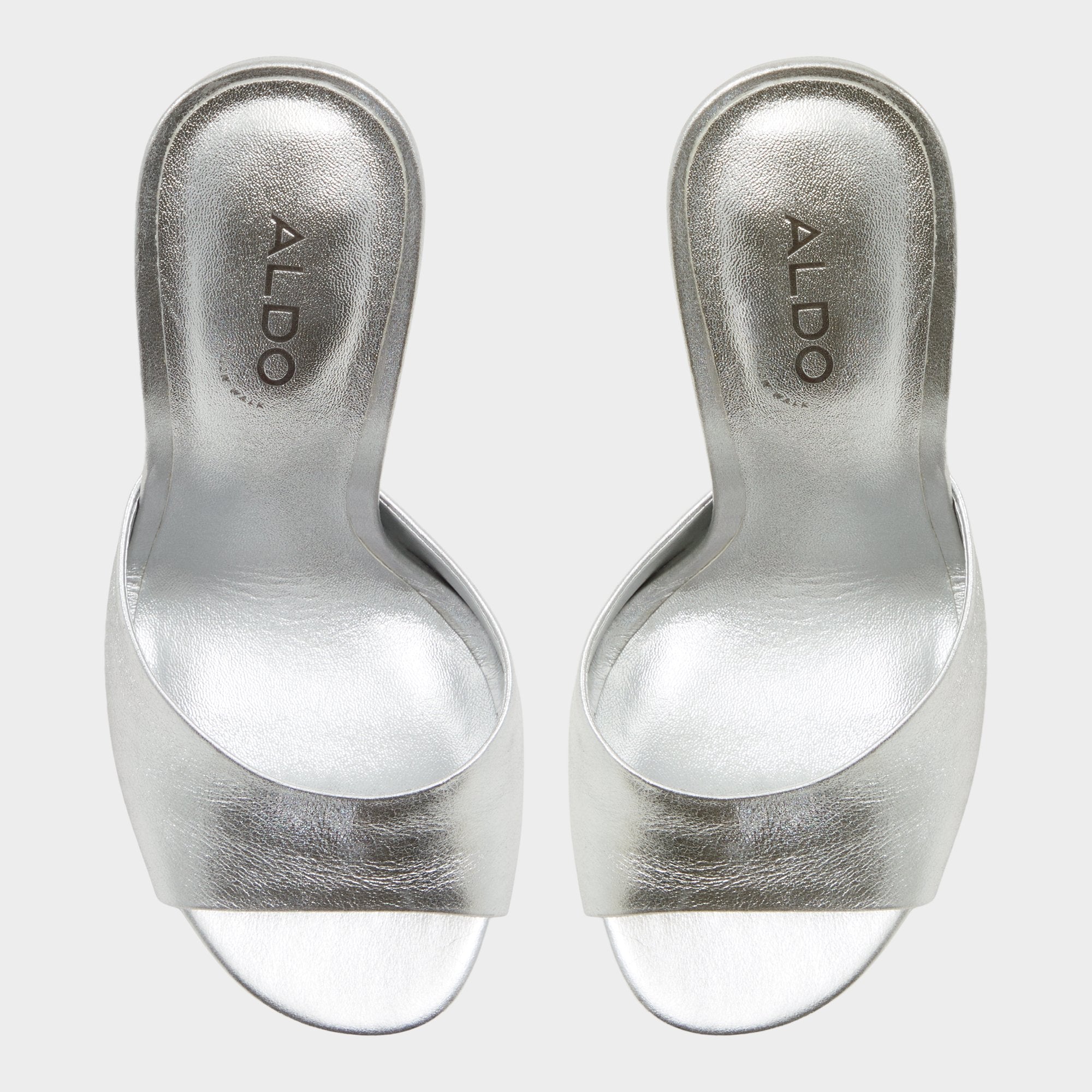 ALDO Marcelia mules à talon argenté 38